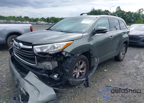 2015 Toyota Highlander Xle V6 from USA, damaged, VIN 5TDJKRFH6FS142133